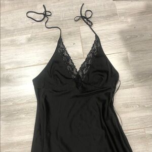 New Lioness Black Lace Trim Slip Dress XL
